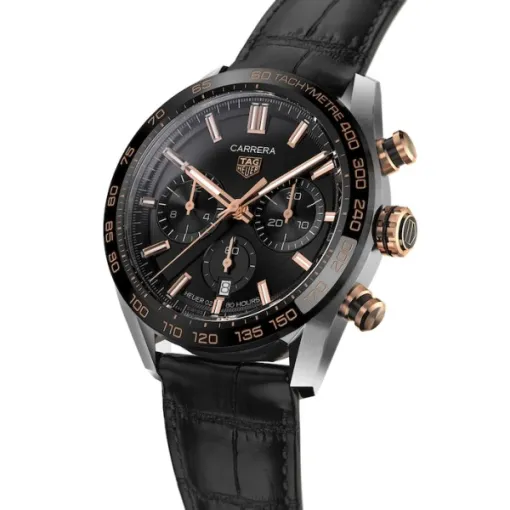 TAG Heuer Carrera Men Automatic Black Alligator Watch CBN2A5A.FC6481 - view 3